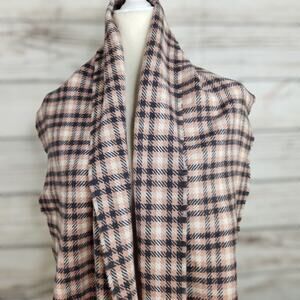 Steve Madden Women's Pink Plaid Scarf Cozy Warm Size OS Winter Accessories